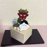 ちりめん細工・節分の枡飾り(赤鬼)