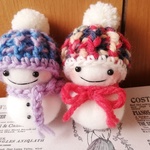 ニット帽をかぶった雪だるま　2個セット