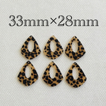 importアクリルレオパードチャーム ブラウン 6個入り