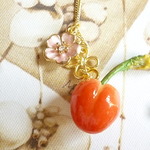 *限定*ネックレス(チェリー×薄ピンク花)