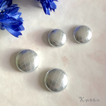 【SALE】フェイクレザーの大きなボタンピアス(シルバー)