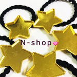 星皿付きヘアゴム　レジン用ミール皿付き　星 5個セット 皿付き  約37mm 