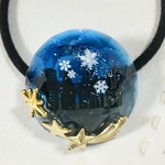 （訳あり）雪・星の街ヘアゴム 