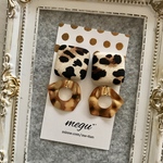 【再販✩】レオパード柄カボション✱秋冬ピアス