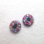 リネンと刺繍のフラワーリースヘアゴム or ブローチ
