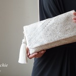 結婚式やパーティー、日常使い、成人式にも。2way帯クラッチバッグ＆ ハンドバック　絹帯 リメイク　シルバー　