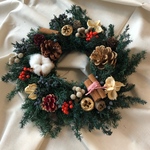 森のナチュラル♡クリスマスリース  プリザーブドフラワーリース  ドライフラワーリース　玄関ドア　プレゼント 