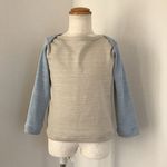 男の子９０。ボートネックTシャツ（サンド×ホリゾンブルー）