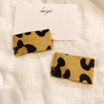 ハラコスクエアパッチンピン(中)レオパード柄