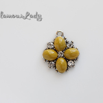 1色/2個/セット　トパーズ20*24mm 十文字の花のチャーム　
