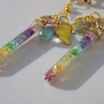 【天然石９種類】虹色試験管♪小瓶のイヤリング＜イヤーパーツ変更可＞