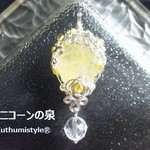 ヒマラヤ・ゴールド・アゼツライト&雫ペンダント（ワイヤージュエリー☆ワイヤーアクセサリー☆ワイヤーラッピング天然石ネックレス）