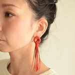 Sun road~small~【レザーピアス】 “red”
