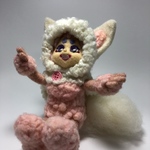    ゆきんこ   桃 羊毛フェルト