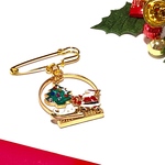 【再販】ゆれるクリスマスのドームブローチ －ﾂﾘｰ－ 