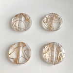 ゴールド アクリル ラウンド ビーズ （8個 ）