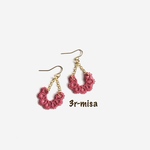 タティングレース  小さなお花のピアス  ＊red＊