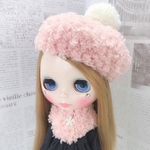 送料無料❤︎モフモフ ベレー帽セット (ピンク)
