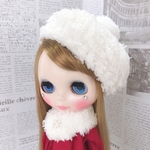 送料無料❤︎モフモフ ベレー帽セット (ホワイト)