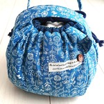 『Colon●巾着bag 』(大)■北欧テイスト／ペンシルFlower柄(ライトブルー) 
