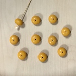 VINTAGE MUSTARD YELLOW ROUND SPACER BEADS
