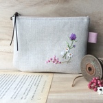 (再販)刺繍フラットポーチS｜dried flower｜