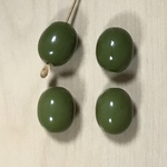 VINTAGE OLIVE GREEN OVAL BEADS
