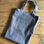 帆布ぺたんこバッグ グレー