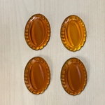 VINTAGE OVAL RETRO BROWN CLEAR DESIGN CABOCHONS