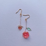 ワイヤーの薔薇ピアス⑥
