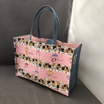 【k様オーダー品】ume＊mew 紙袋ふうバッグ（横長タイプ／ねこキャッチャー/ピンク）