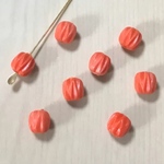 VINTAGE ORANGE OVAL DESIGN SPACER BEADS