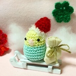 【atenza9451様☆専用ページ】  おまんじゅうインコちゃんのクリスマス🎅(ソリ)