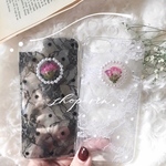 スターチス ドライフラワー レース レジン ハンドメイド iPhoneケース