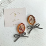 べっ甲 × gray ribbon