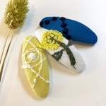 ミナペルホネンஐ skipお花の刺繍 パッチンピン 3点セット ⑅◡̈*キッズ&ベビー✦ฺプレゼントにも