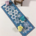 なが〜いブルーのキルトマット