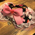 犬・猫の首輪　約29～31　cocoちゃんリボンチョーカー　黒・リボン・姫