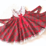 ☆ハンドメイド☆Ruban mou☆チェック・サーキュラーワンピース☆クリスマスバレンタイン110
