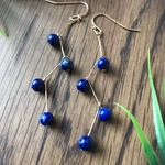 ラピスラズリジグザグピアス