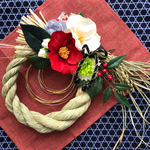 稲から育てたしめ縄・お正月飾り ✳︎特大 紅白椿と南天✳︎