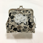 🎁クリスマスお財布フェア　ガマ口財布 　＊黒猫シルエット -ブラウン＊ 