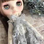 1092 雪の結晶柄 冬ロンパース ブライス アウトフィット