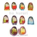 【 再販 】 鳥 ウロコインコ プラ板ブローチ 1830-1837