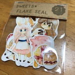 スイーツうさぎとスイーツのフレークシールセット