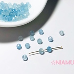 【天然石ラウンドカット】アクアマリンAAA　３mm　10粒　ハンドメイド素材