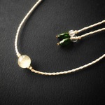 リビアングラス＋クロムダイオプサイド macramé ペンダント