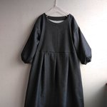 濃紺デニム色紺色ニットジャージ系ワンピース