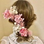 大人可愛いピンクグラデーション紫陽花のヘッドパーツ 髪飾り