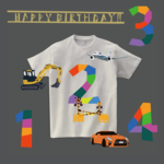 数字Ｔシャツ-お好きな数字とモチーフを組み合わせてオリジナルに（シルバーグレー）